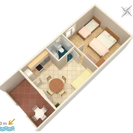 Apartment By The Sea Pisak, Omis - 2750 *